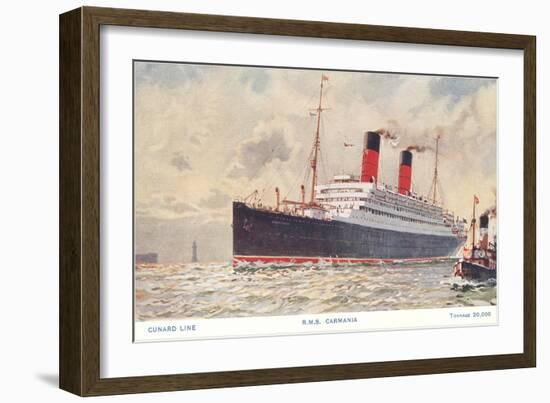 Cunard Carmania, Ocean Liner-null-Framed Art Print