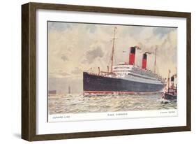 Cunard Carmania, Ocean Liner-null-Framed Art Print