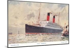 Cunard Carmania, Ocean Liner-null-Mounted Art Print