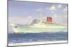 Cunard Caronia, Ocean Liner-null-Mounted Art Print