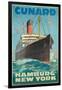 Cunard - Hamburg - New York'-Hans Fohrdt-Framed Giclee Print
