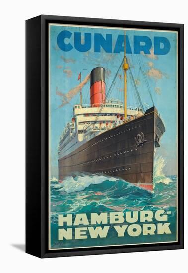 Cunard - Hamburg - New York'-Hans Fohrdt-Framed Stretched Canvas