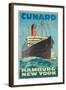 Cunard - Hamburg - New York'-Hans Fohrdt-Framed Giclee Print