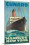 Cunard - Hamburg - New York'-Hans Fohrdt-Mounted Giclee Print