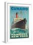Cunard - Hamburg - New York'-Hans Fohrdt-Framed Giclee Print