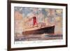 Cunard Lancastria, Ocean Liner-null-Framed Premium Giclee Print