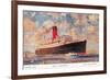 Cunard Lancastria, Ocean Liner-null-Framed Premium Giclee Print