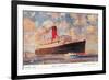 Cunard Lancastria, Ocean Liner-null-Framed Premium Giclee Print