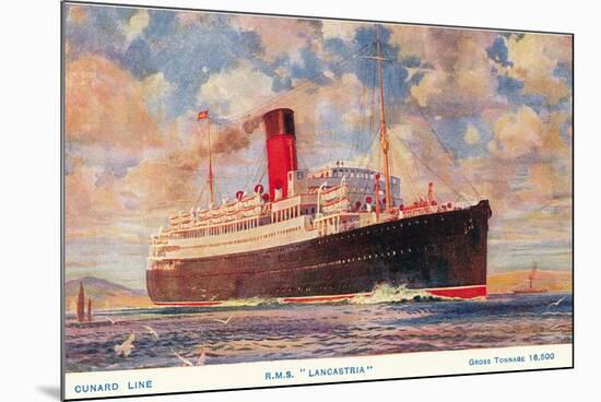 Cunard Lancastria, Ocean Liner-null-Mounted Premium Giclee Print