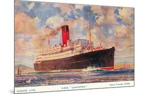 Cunard Lancastria, Ocean Liner-null-Mounted Premium Giclee Print