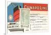 Cunard Line Baggage Tag with Inspection Stamp-null-Framed Art Print