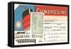 Cunard Line Baggage Tag with Inspection Stamp-null-Framed Stretched Canvas