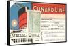 Cunard Line Baggage Tag with Inspection Stamp-null-Framed Stretched Canvas