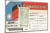 Cunard Line Baggage Tag with Inspection Stamp-null-Mounted Art Print