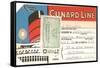 Cunard Line Baggage Tag with Inspection Stamp-null-Framed Stretched Canvas