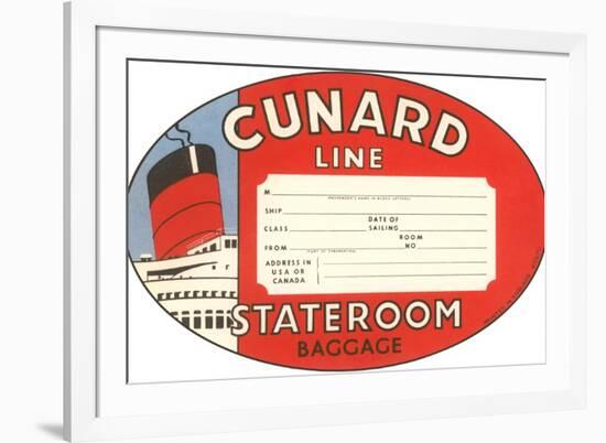 Cunard Line Baggage Tag-null-Framed Art Print