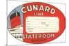 Cunard Line Baggage Tag-null-Mounted Art Print
