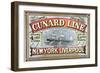 Cunard Line Between New York and Liverpool Poster-George H. Fergus-Framed Giclee Print