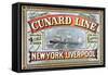 Cunard Line Between New York and Liverpool Poster-George H. Fergus-Framed Stretched Canvas