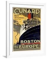 Cunard Line, Boston to Europe-Unknown Unknown-Framed Giclee Print