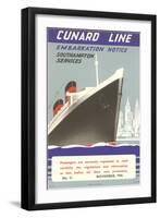 Cunard Line Embarkation Notice-null-Framed Art Print
