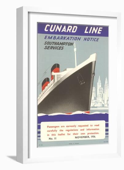 Cunard Line Embarkation Notice-null-Framed Art Print