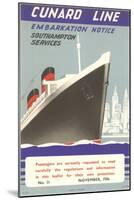 Cunard Line Embarkation Notice-null-Mounted Art Print