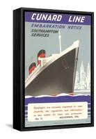 Cunard Line Embarkation Notice-null-Framed Stretched Canvas