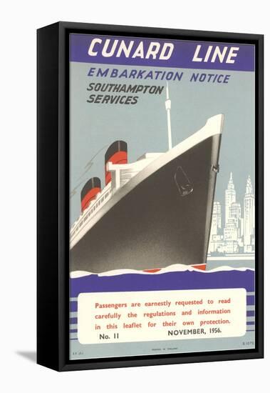 Cunard Line Embarkation Notice-null-Framed Stretched Canvas