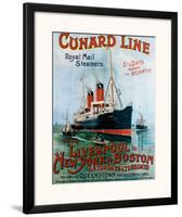 Cunard Line, Liverpool to New York-R.m Neville Cumming-Framed Giclee Print