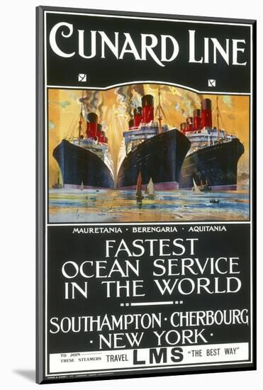 Cunard Line Poster-null-Mounted Photographic Print