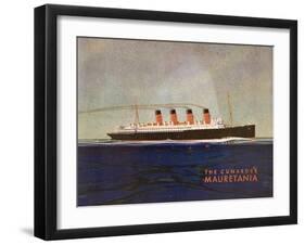 Cunard Line Promotional Brochure for 'Mauretania' C.1930-null-Framed Giclee Print