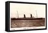 Cunard Line, R.M.S. Campania, Dampfschiff in Fahrt-null-Framed Stretched Canvas