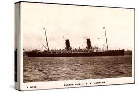 Cunard Line, R.M.S. Campania, Dampfschiff in Fahrt-null-Stretched Canvas