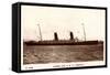 Cunard Line, R.M.S. Campania, Dampfschiff in Fahrt-null-Framed Stretched Canvas