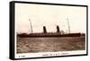 Cunard Line, R.M.S. Campania, Dampfschiff in Fahrt-null-Framed Stretched Canvas