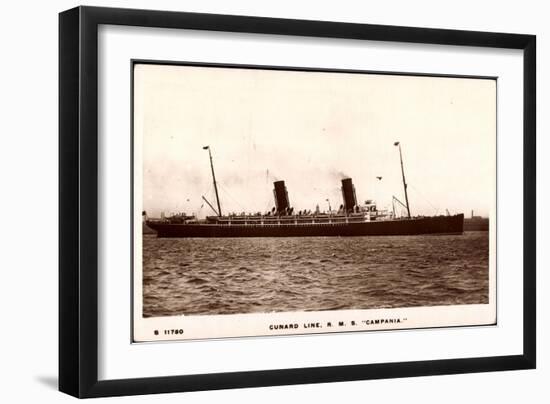 Cunard Line, R.M.S. Campania, Dampfschiff in Fahrt-null-Framed Giclee Print