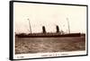 Cunard Line, R.M.S. Campania, Dampfschiff in Fahrt-null-Framed Stretched Canvas