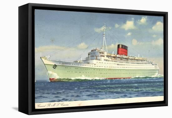Cunard Line, R.M.S. Caronia, Dampfschiff in Fahrt-null-Framed Stretched Canvas