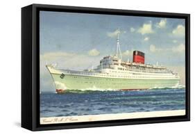 Cunard Line, R.M.S. Caronia, Dampfschiff in Fahrt-null-Framed Stretched Canvas