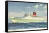 Cunard Line, R.M.S. Caronia, Dampfschiff in Fahrt-null-Framed Stretched Canvas