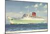 Cunard Line, R.M.S. Caronia, Dampfschiff in Fahrt-null-Mounted Giclee Print