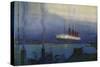 Cunard Line R.M.S. Mauretania at Cherbourg-null-Stretched Canvas