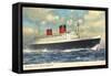 Cunard Line, R.M.S. Queen Elizabeth, Dampfschiff-null-Framed Stretched Canvas