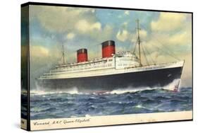 Cunard Line, R.M.S. Queen Elizabeth, Dampfschiff-null-Stretched Canvas