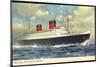 Cunard Line, R.M.S. Queen Elizabeth, Dampfschiff-null-Mounted Giclee Print