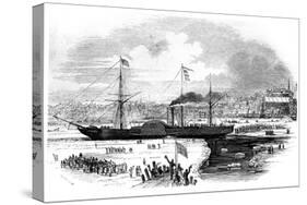 Cunard Line's First Transatlantic Liner 'Britannia' Leaving Boston, Massachusetts, USA, 1847-Smyth-Stretched Canvas