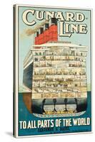 'Cunard Line - To All Parts of the World' - Werbeplakat für die Reederei Cunard Line. Ca. 1914-null-Stretched Canvas