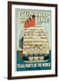 'Cunard Line - To All Parts of the World' - Werbeplakat für die Reederei Cunard Line. Ca. 1914-null-Framed Giclee Print