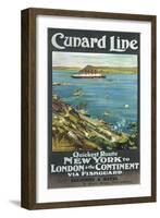 Cunard Line to New York-null-Framed Art Print